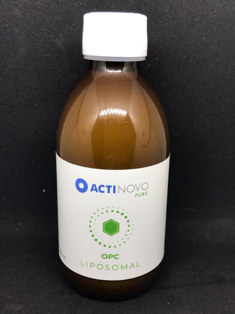 OPC LIPOSOMAL  Ingredienser
Renset vann, fosfolipider, ekstrakt av druefrø 200 mg = *, eplesyre, konserveringsmiddel: naturlig ekstrakt av havtorn * Næringsverdi (NRV) ikke etablert