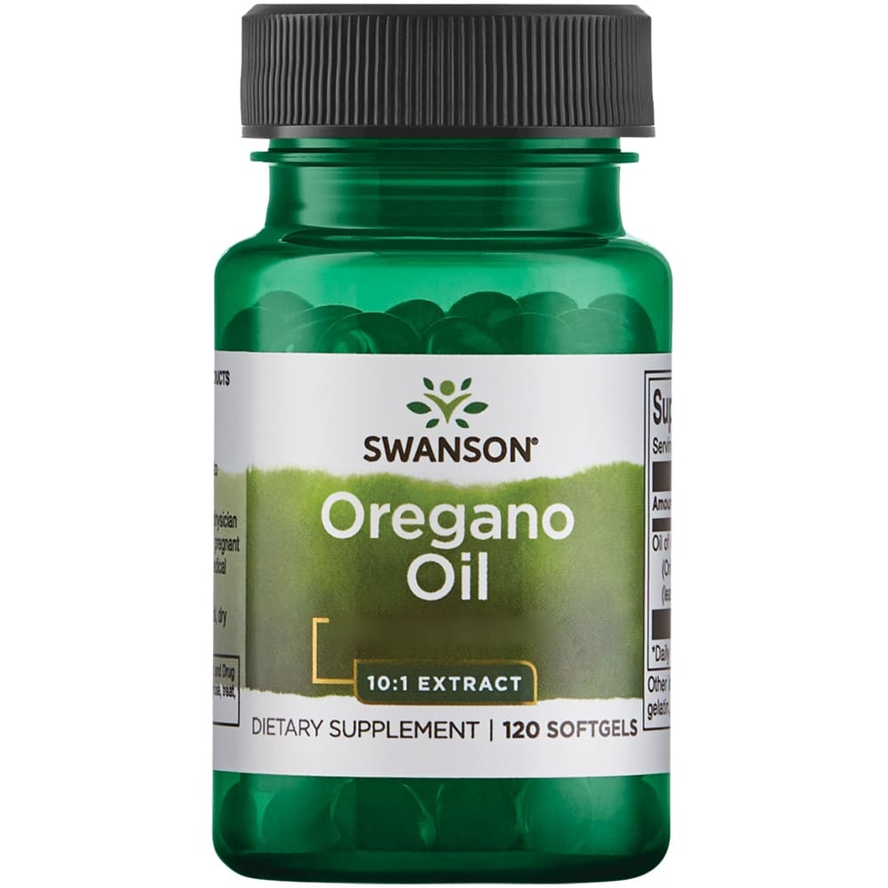 OREGANO OIL FRA SWANSON MED 120 KAPSELER A 150 MG.