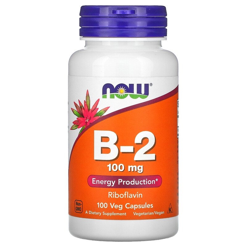 VITAMIN B2 FRA NOW FOOD INHOLDER 100 KAPSLER A 100 MG.