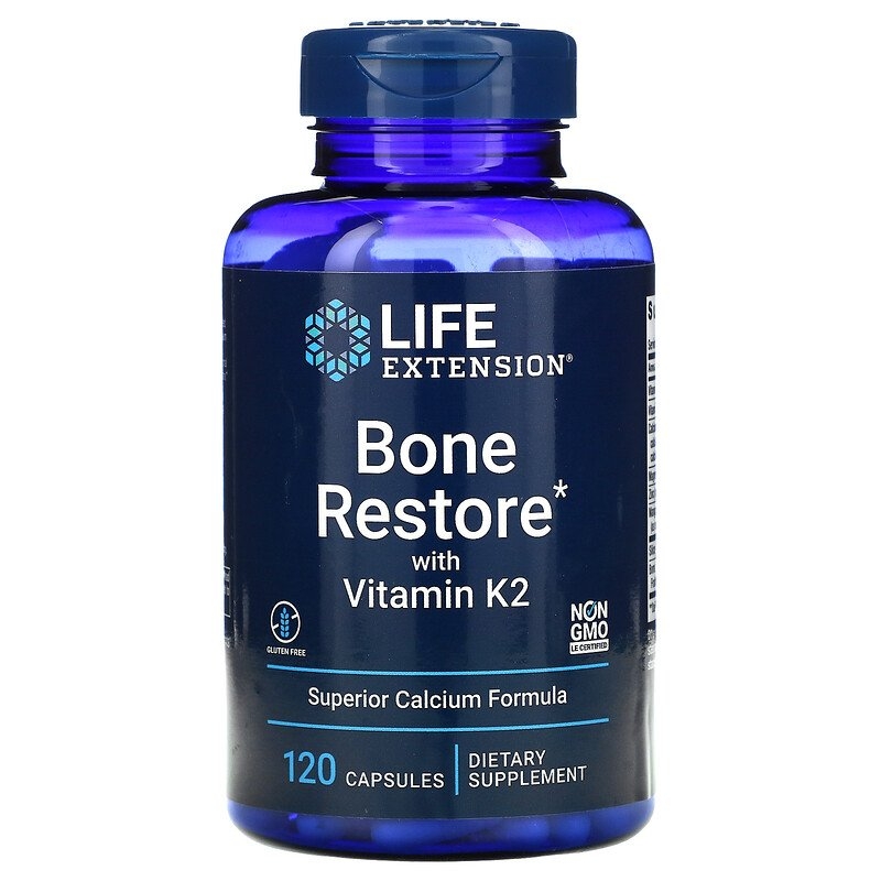 BONE RESTORE MED VITAMIN K2 -120 VEGETABILSKE KAPSLER