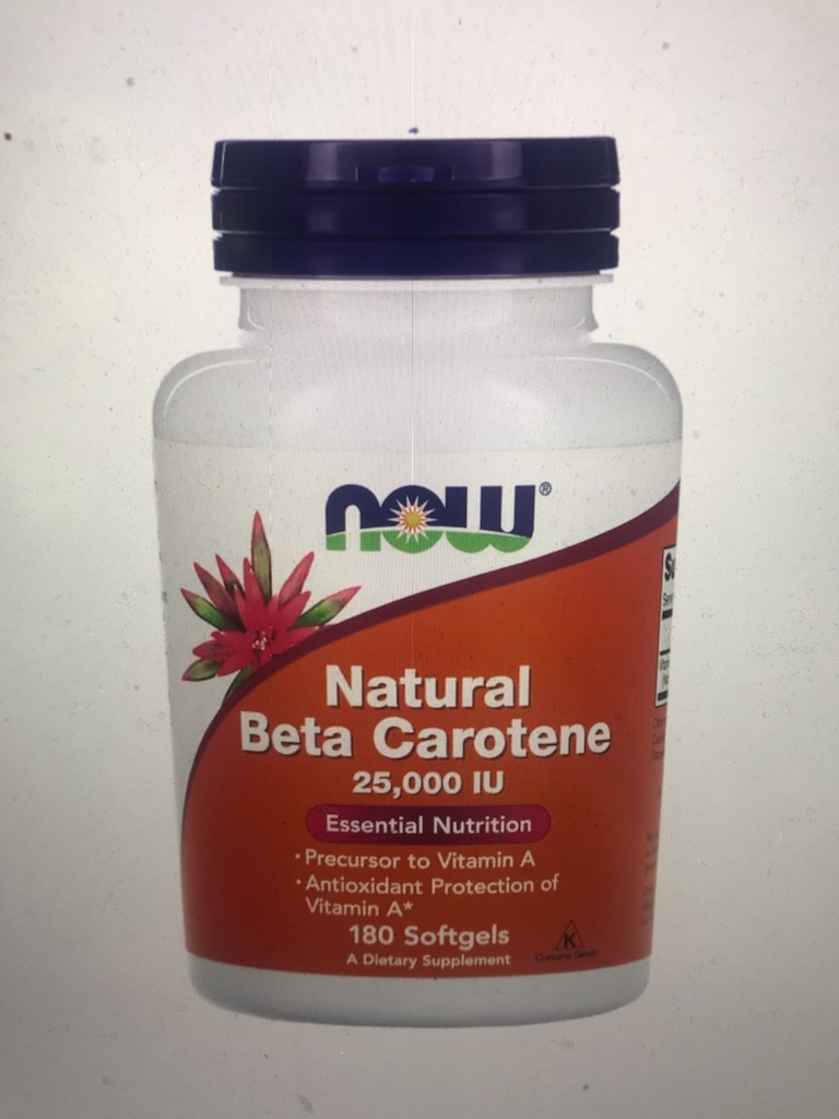 NOW Foods, Natural Beta Carotene, 25,000 IU, 180 Softgels 
