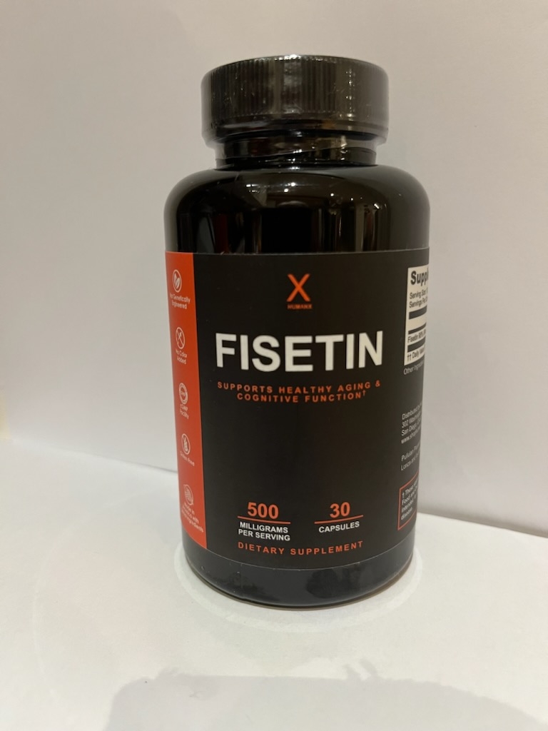 FISETIN 500 MG  i en boks på 30 stk.  Anbefalt dagsdose er 1 kapsel.