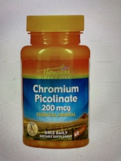 Chrom PICOLINATE 200 MCG  med 60 tabletter.