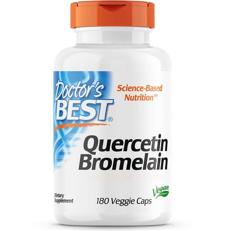 QUERCETIN - BROMELAIN FRA  doctors-best INHOLDER 180 KAPSLER SOM GIR 90 DAGSDOSER.