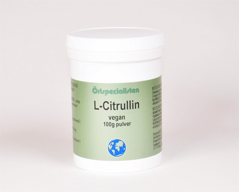CITRULLIN PULVER 100 GRAM , Metabolsk aktiv aminosyre som ikke inngår i proteinstrukturer.